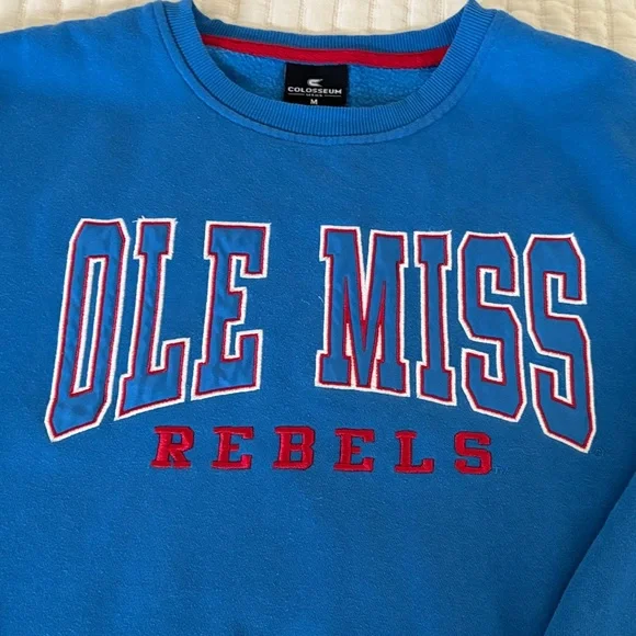 Colosseum Blue Ole Miss Rebels Crewneck Sweater - Picture 2 of 3